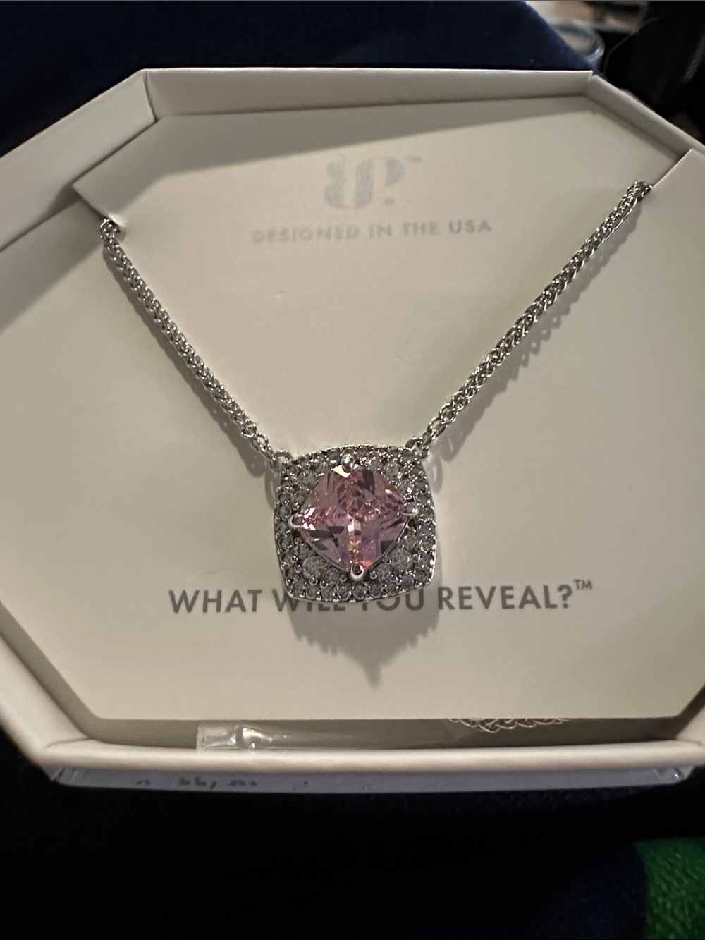 NWT BP More Where That Came From Necklace with rose quartz cubic zirconia